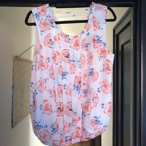 Anthropologie Floral Flowy Sleeveless Blouse